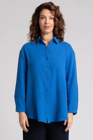 Cotton Gauze Easy Shirt | Marine