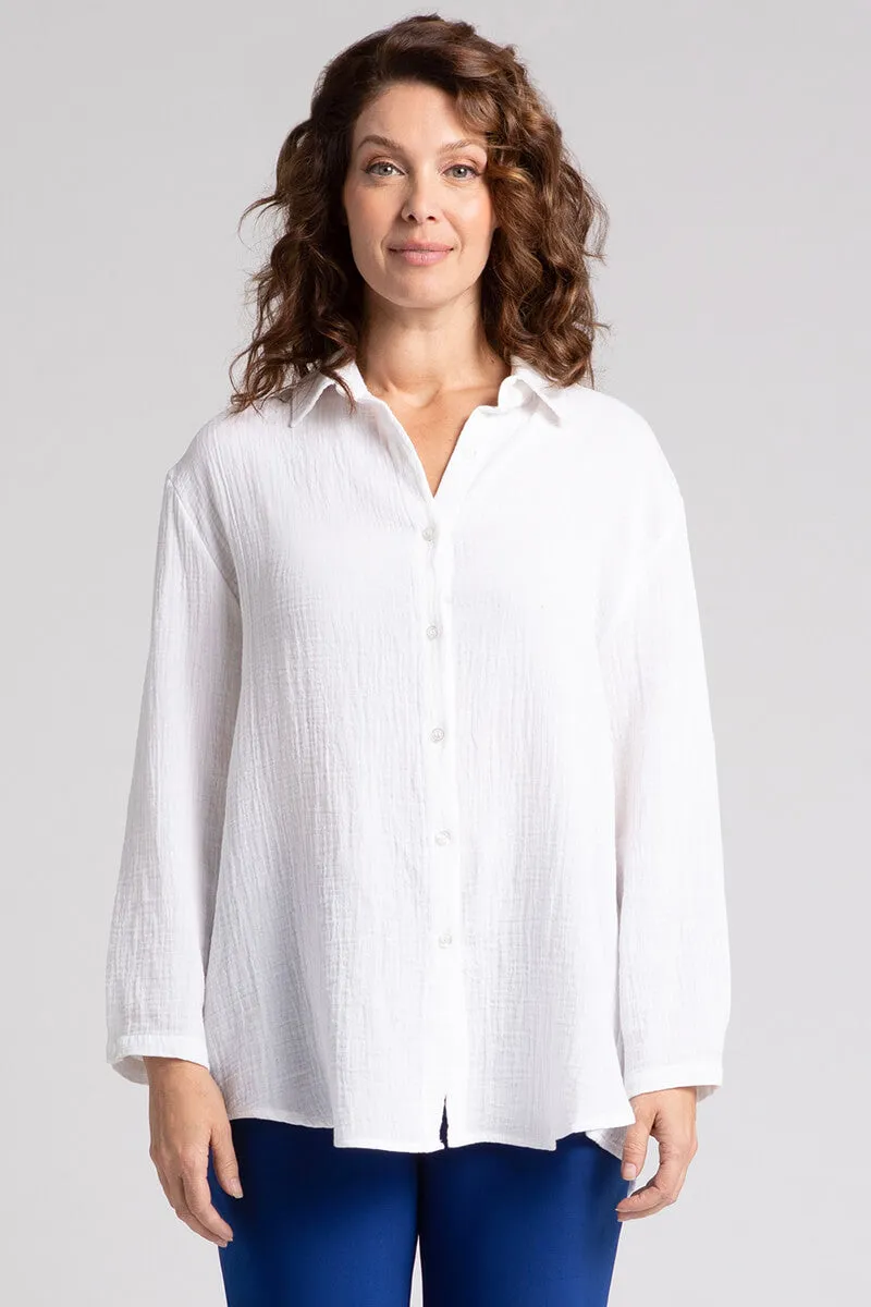 Cotton Gauze Easy Shirt | White