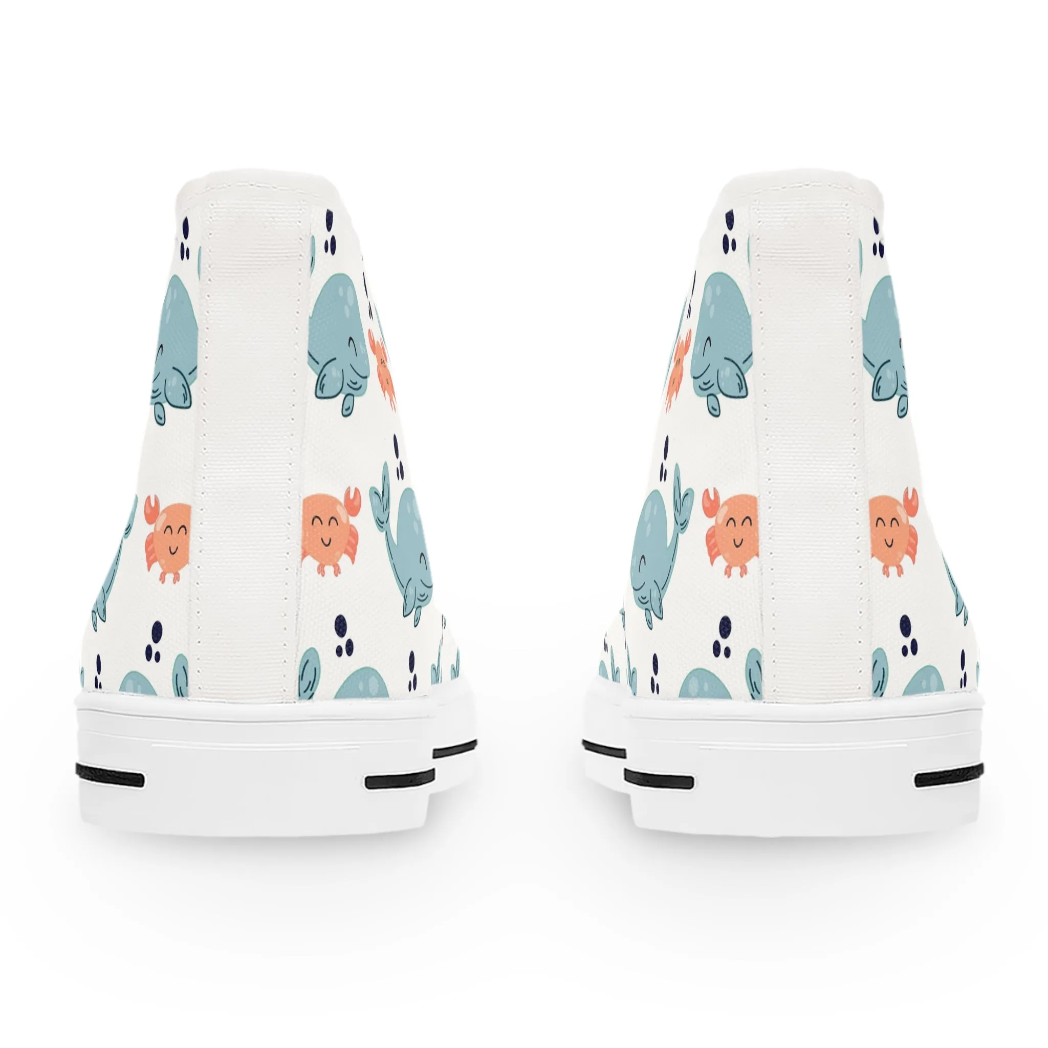 Crab and Whales Women's High Top Sneakers