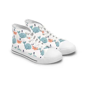 Crab and Whales Women's High Top Sneakers