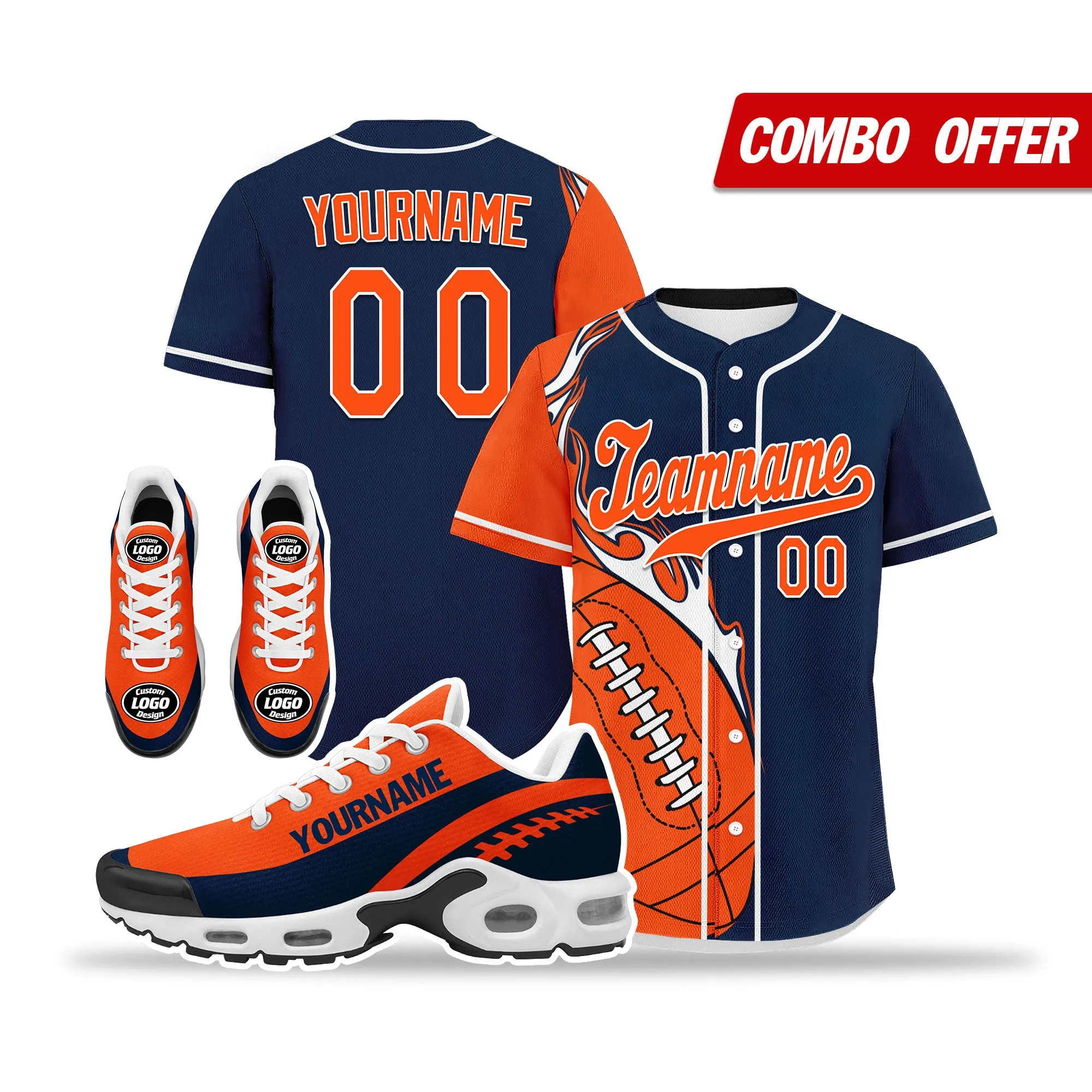 Custom Blue Orange Jersey and TN Shoes Combo Offer Personalized ZH-D0200101-10