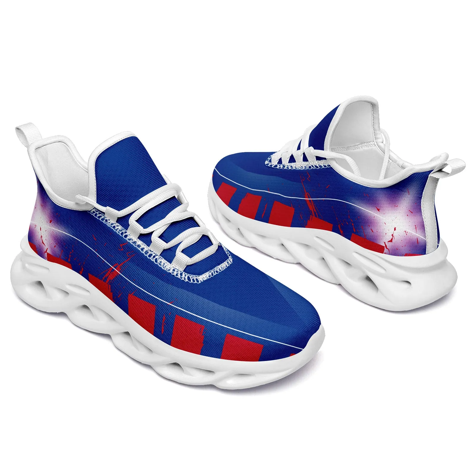 Custom Blue Red Buffalo MaxSoul Shoes and Hat Combo Offer Personalized Combo ZH-D020264-4