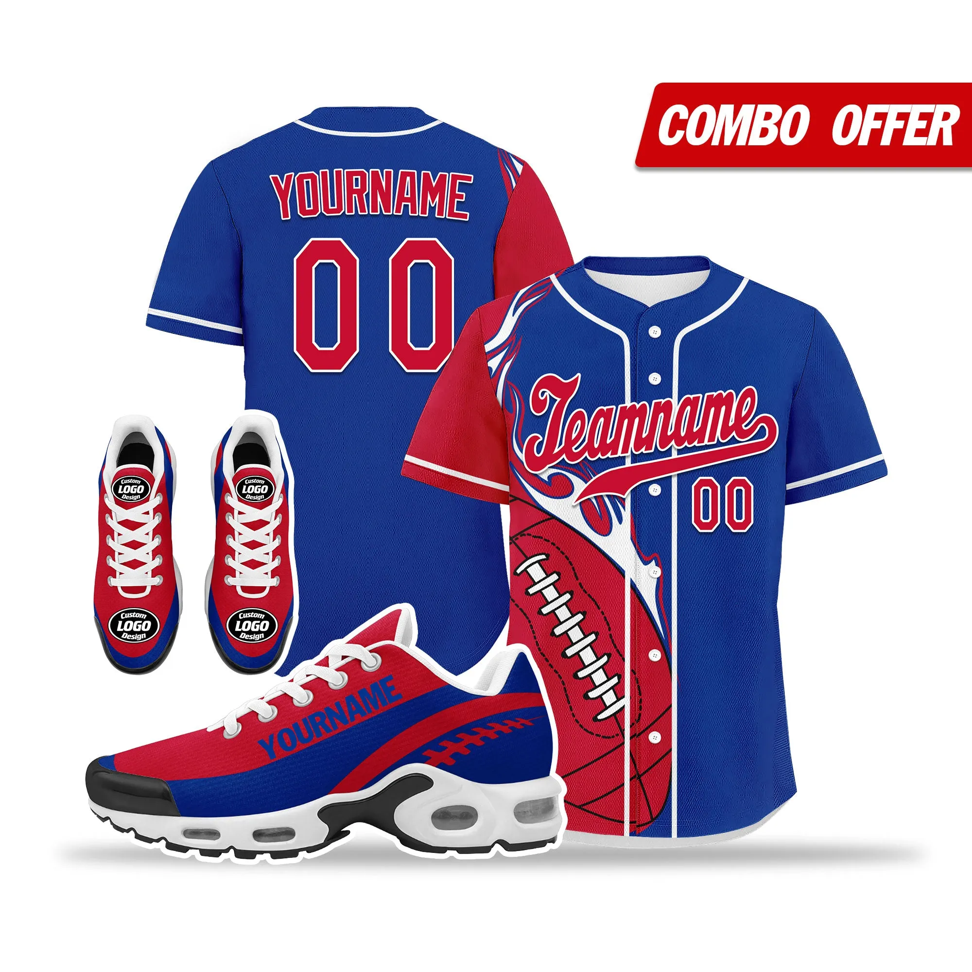 Custom Blue Red Jersey and TN Shoes Combo Offer Personalized ZH-D0200101-5