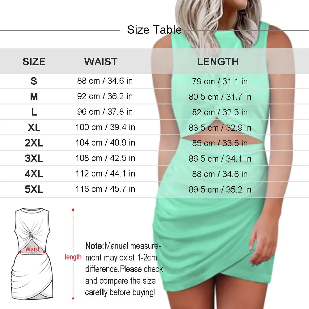 Custom Face Avocado Green Slim wrap hip skirt Personalized Women's Dress Short Skirt