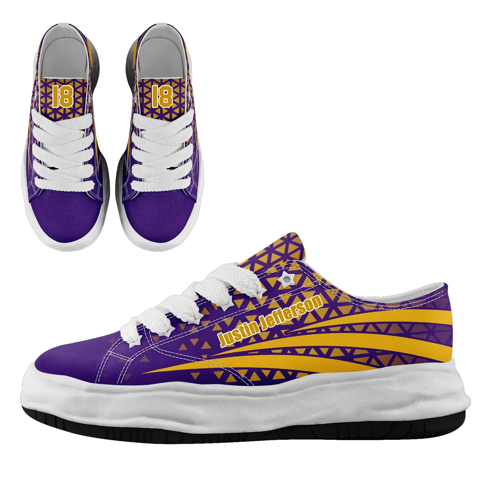 Custom Purple White Minnesota Shoes Personalized Sneaker FN038-D023003-17