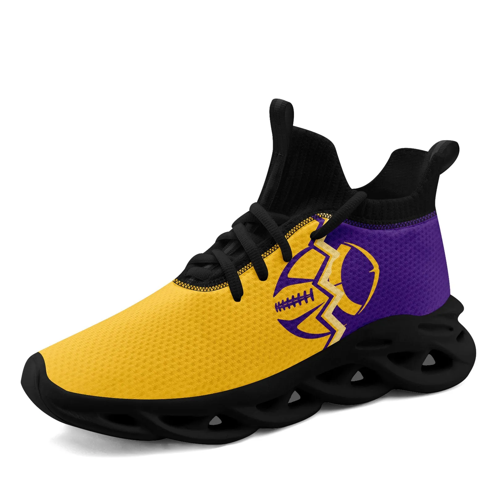 Custom Purple Yellow Minnesota MaxSoul Shoes and Hat Combo Offer Personalized Combo ZH-D028017-9