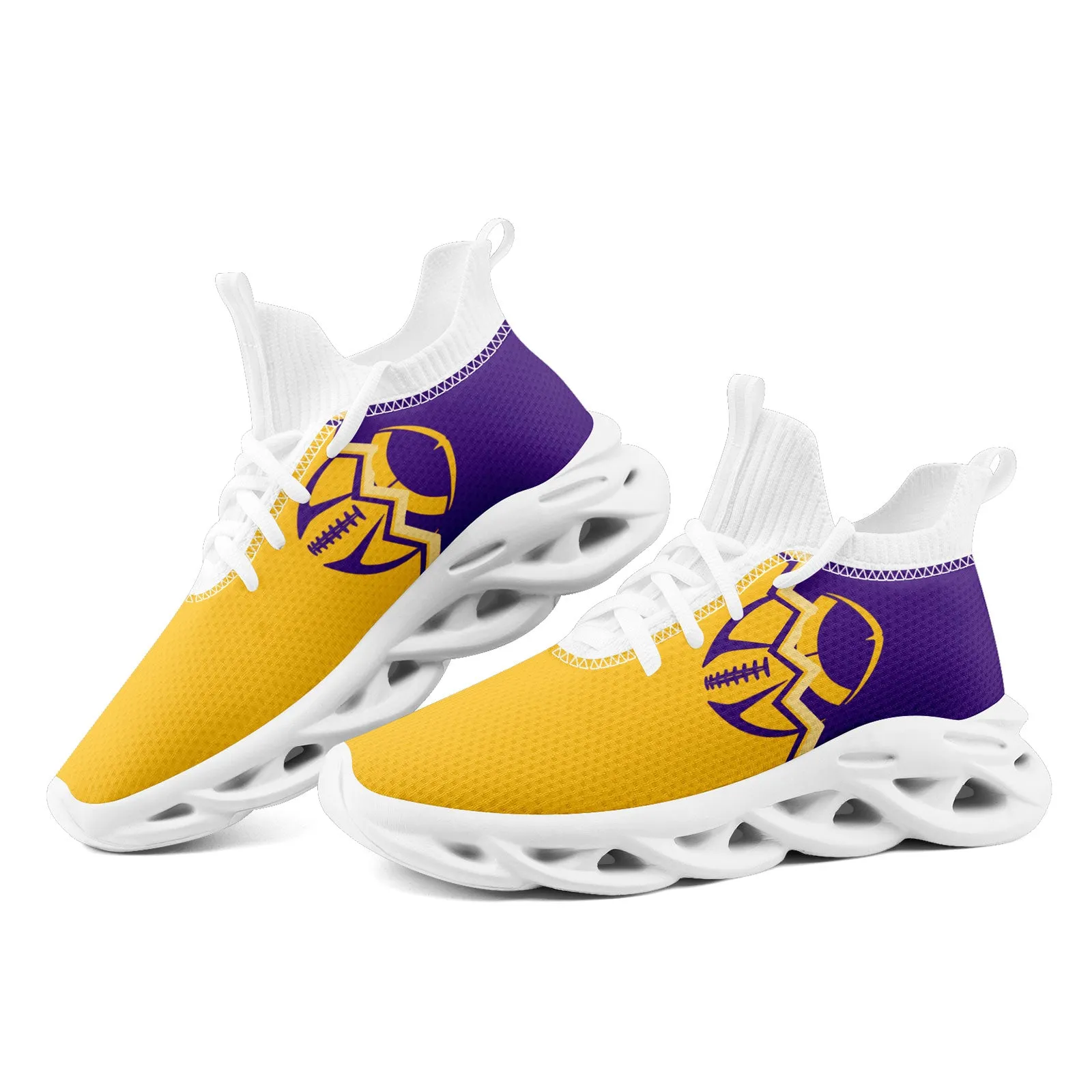 Custom Purple Yellow Minnesota MaxSoul Shoes and Hat Combo Offer Personalized Combo ZH-D028017-9