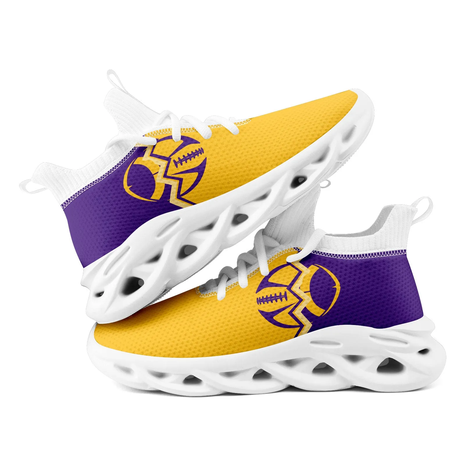 Custom Purple Yellow Minnesota MaxSoul Shoes and Hat Combo Offer Personalized Combo ZH-D028017-9