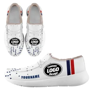 Custom White Blue New England Shoes Personalized Sneaker FN042-D020279-26