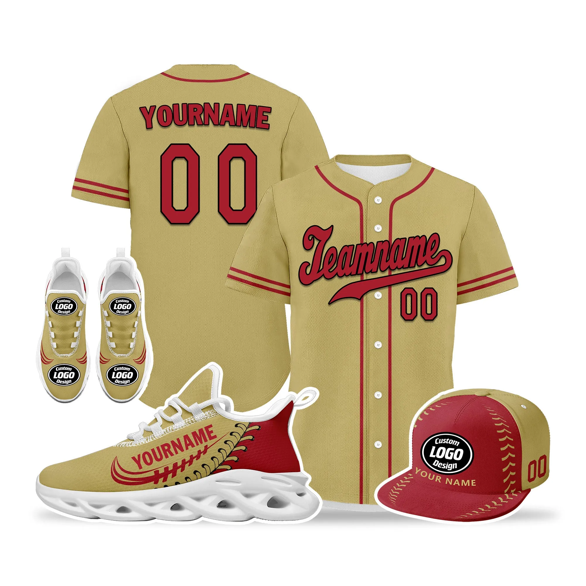 Custom Yellow Jersey MaxSoul Shoes and Hat Combo Offer Personalized ZH-bd0b00e0-7