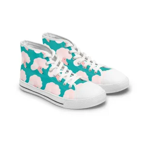 Cute Pink Poodle Women's High Top Sneakers