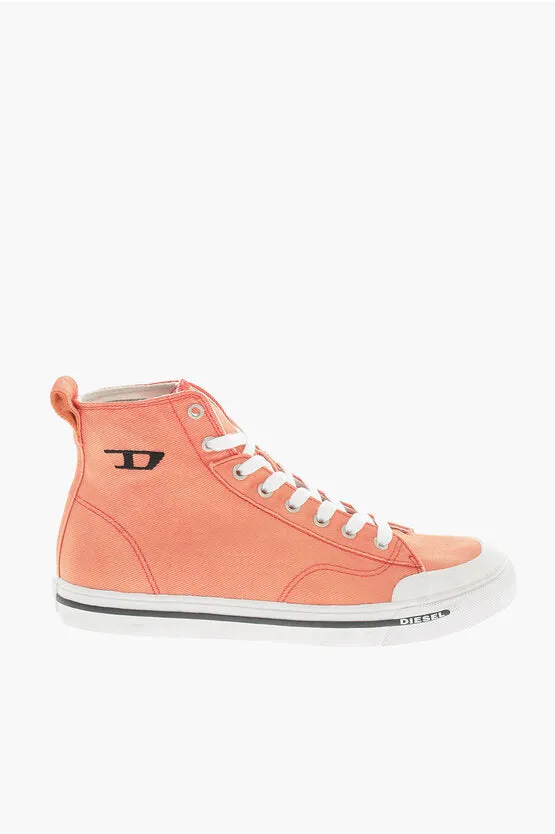 Diesel Visible Stiching Denim S-ATHOS High-Top Sneakers