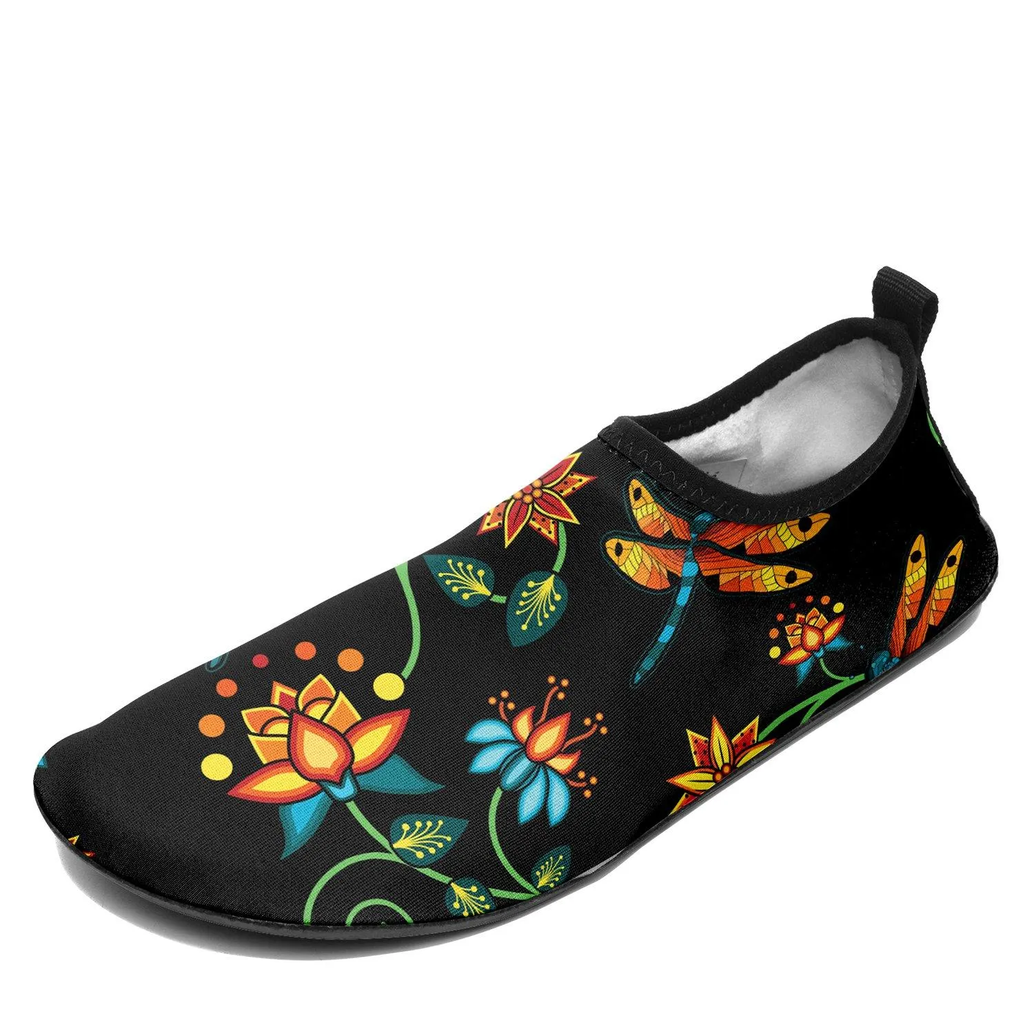 Dragon Lily Noir Kid's Sockamoccs Slip On Shoes