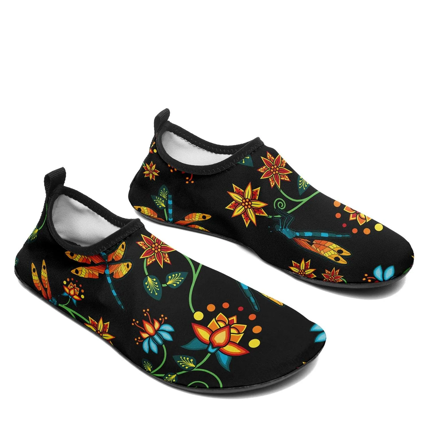 Dragon Lily Noir Kid's Sockamoccs Slip On Shoes