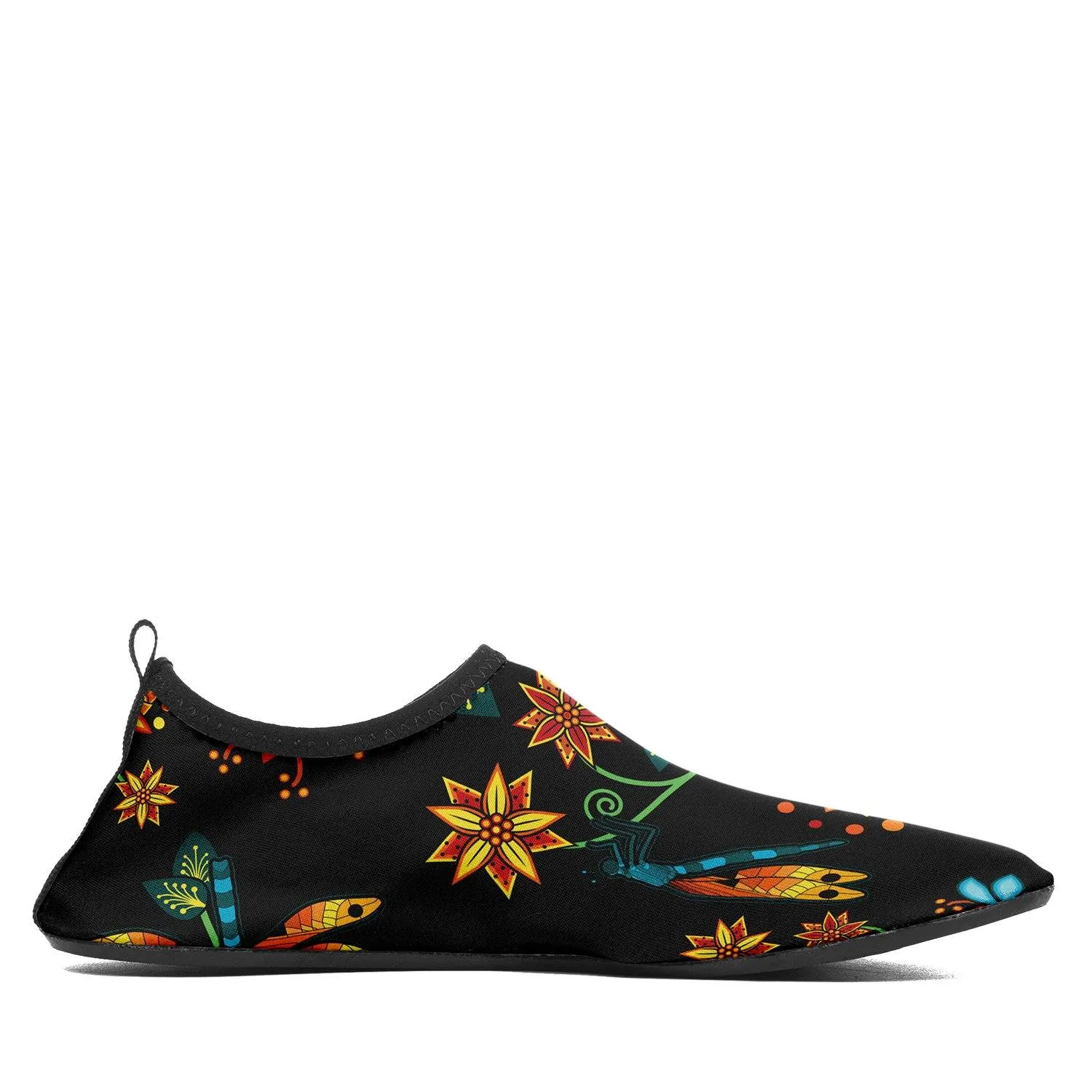 Dragon Lily Noir Kid's Sockamoccs Slip On Shoes