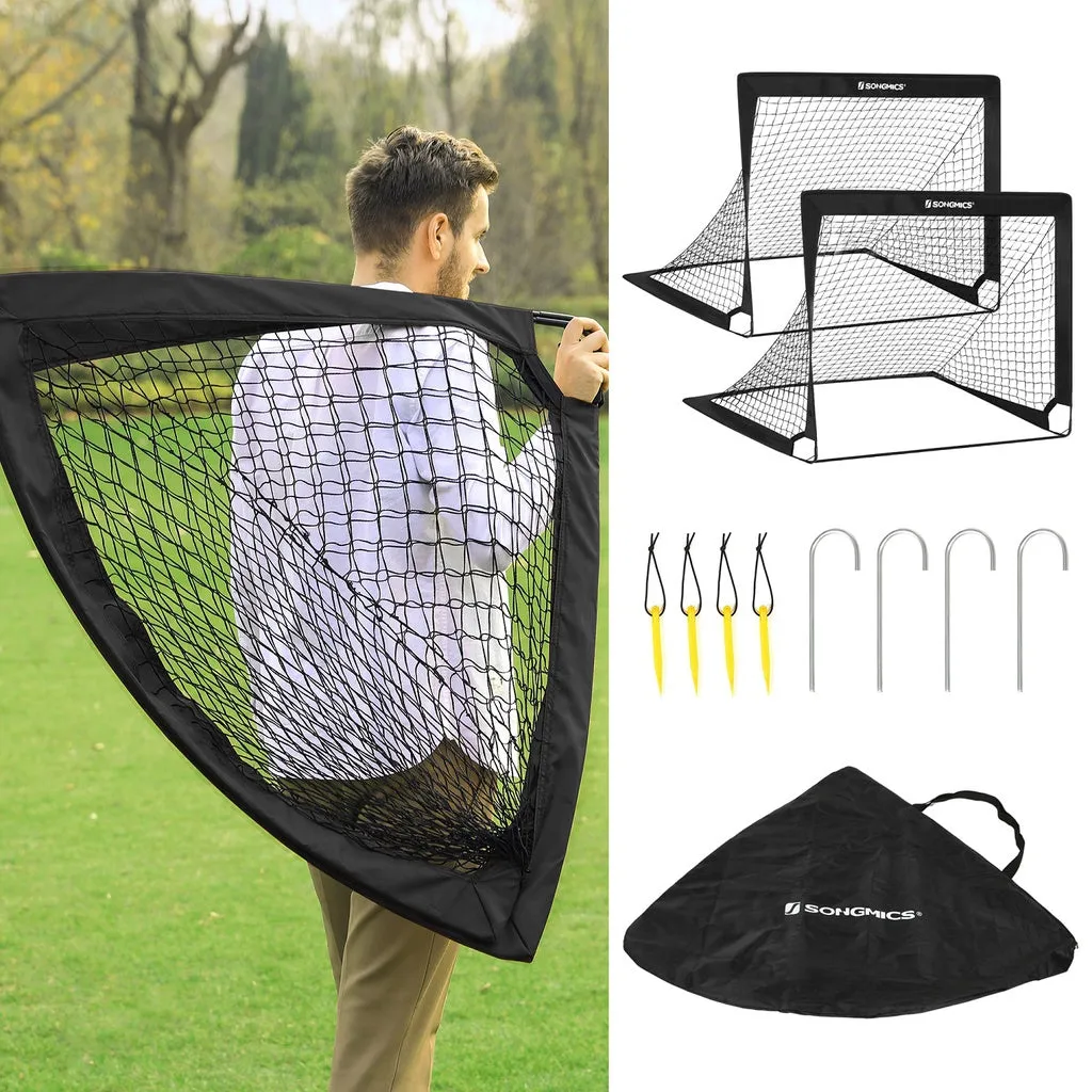 Durable Pop-Up Soccer Goals Set of 2 with Stakes