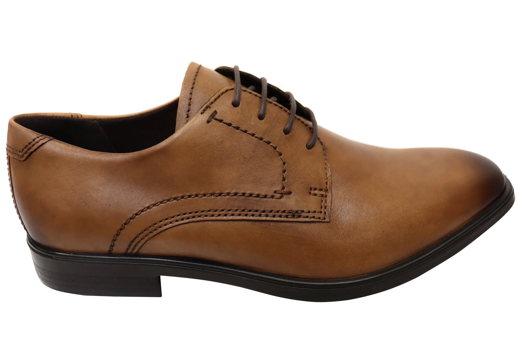 ECCO Mens Comfortable Leather Melbourne Lace Up Dress Shoes