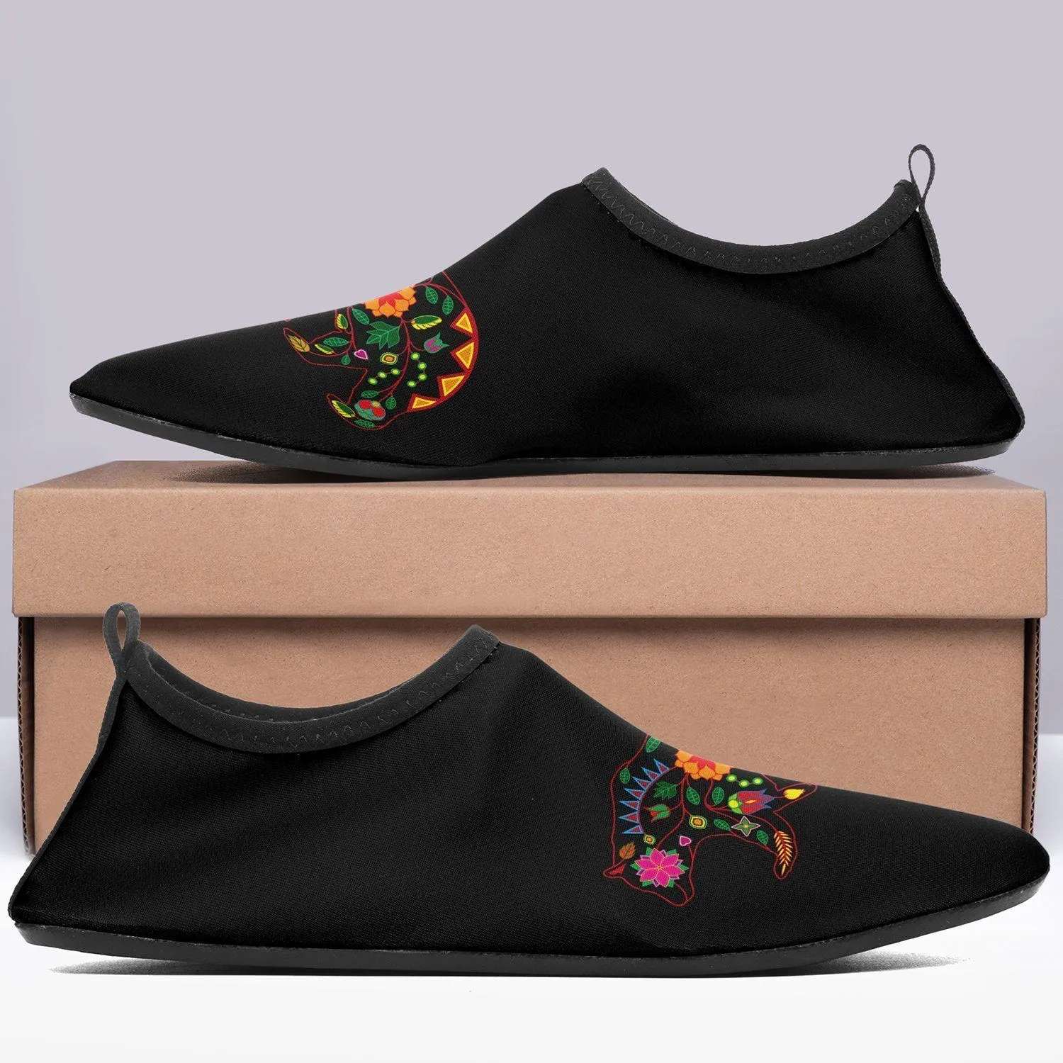 Floral Bear Sockamoccs Sockamoccs Kid's Sockamoccs Slip On Shoes