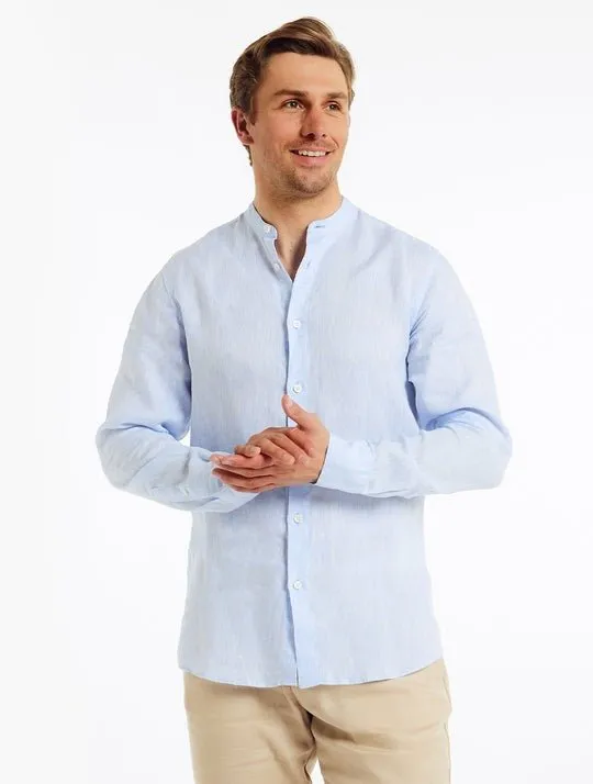 FRESCOBOL CARIOCA Jorge Linen Shirt BABY BLUE