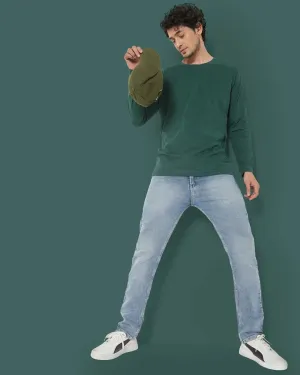 Full Sleeves Crew Neck: Emerald Green