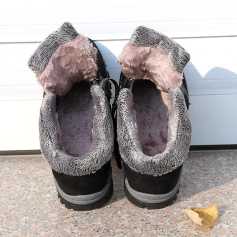 Fur lining anti-slip sneakers fur lining snow boots