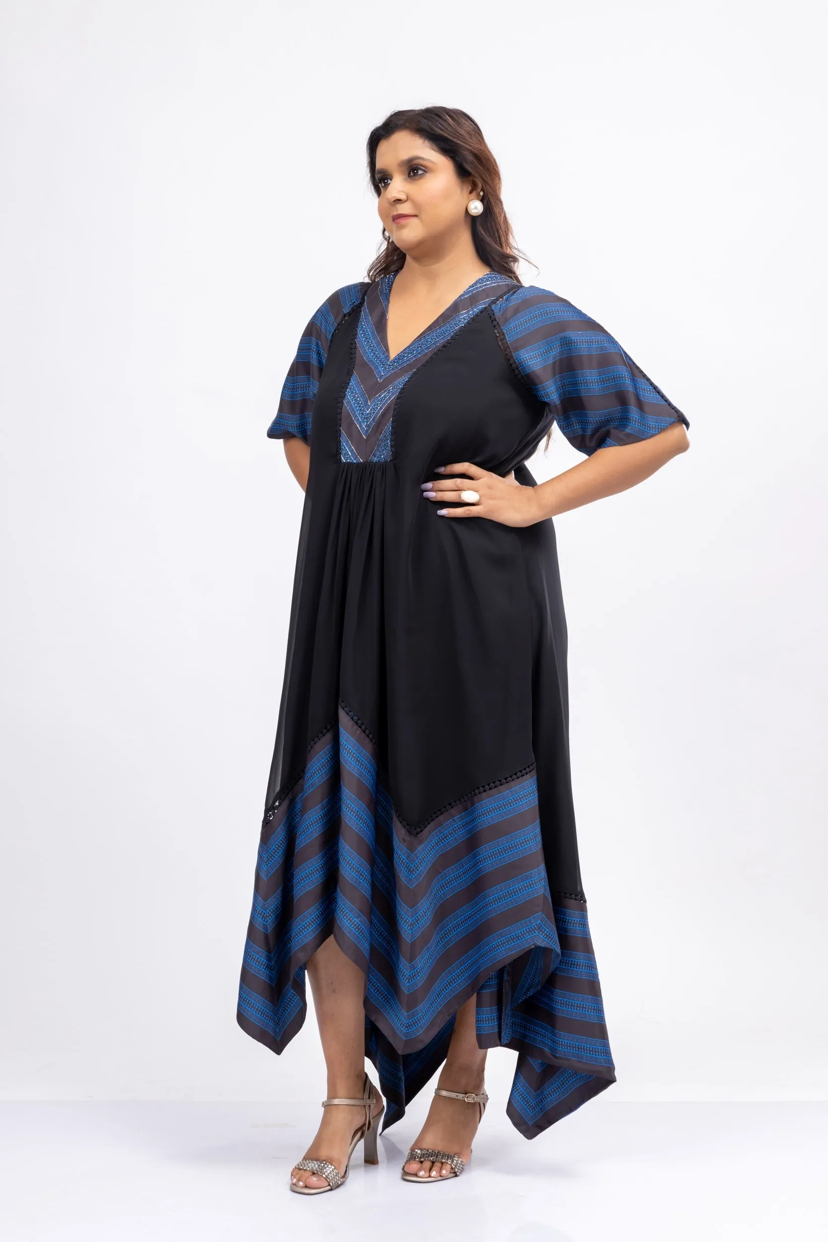 Gatsby’s Secret Black and Blue High Low-Dress