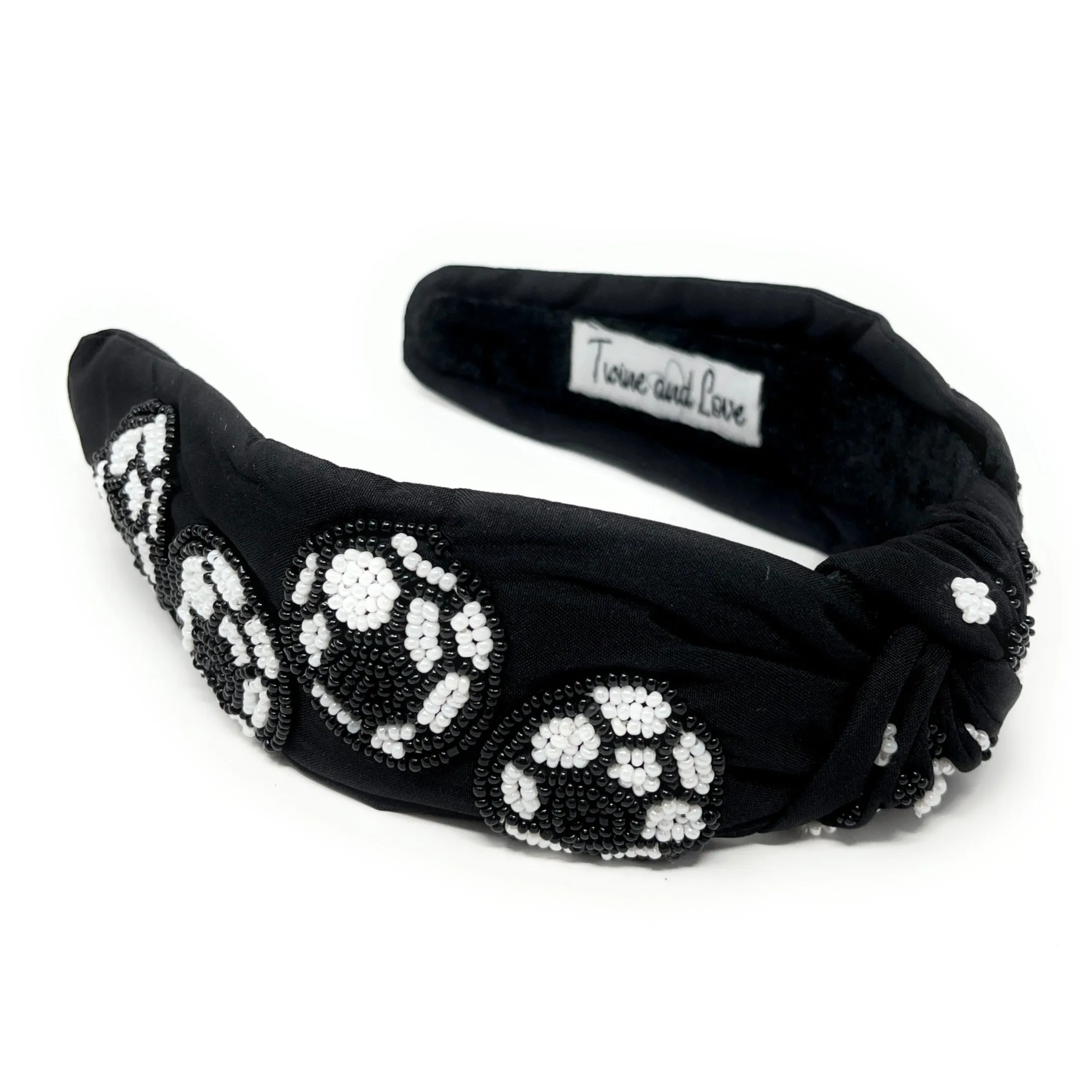 Hand Beaded Soccer Knot Headband