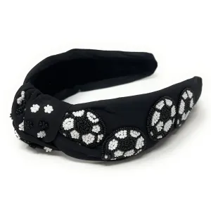 Hand Beaded Soccer Knot Headband