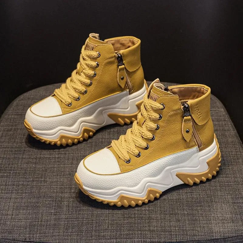 High Top Leather Boots Sneakers: M2511 Women's Casual Shoes