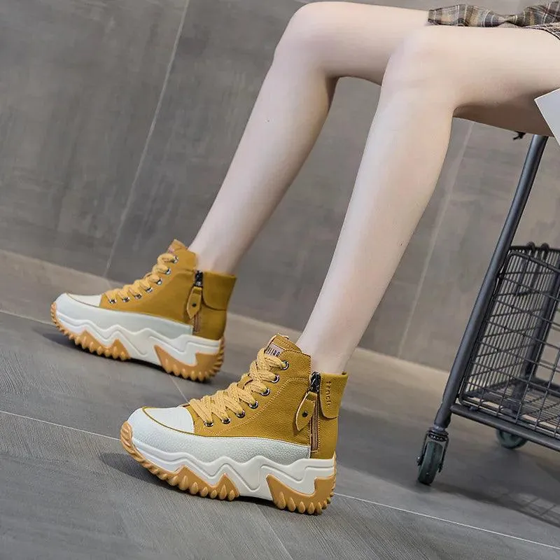 High Top Leather Boots Sneakers: M2511 Women's Casual Shoes