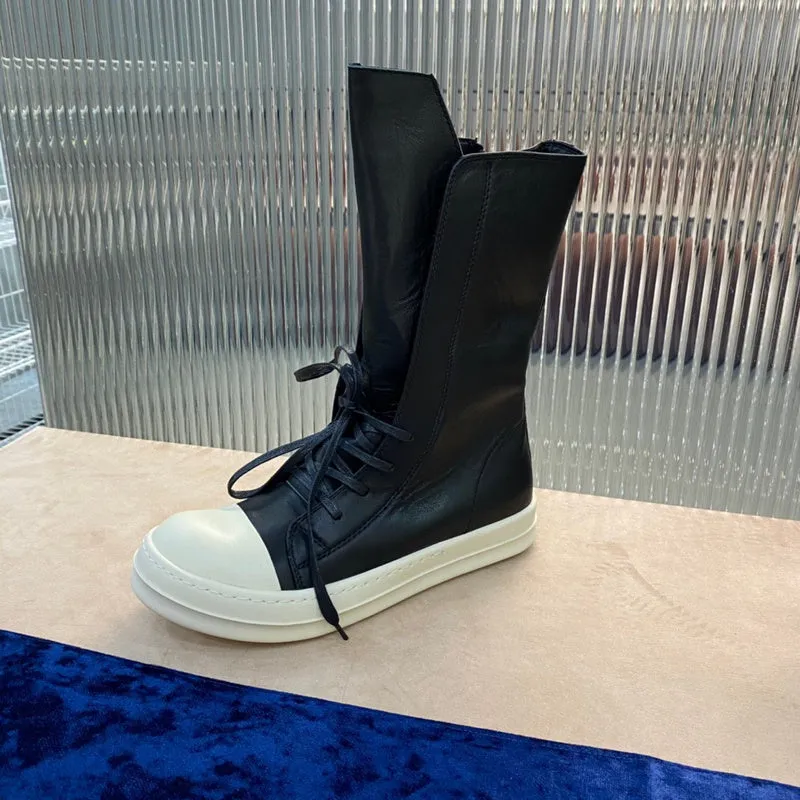 High-Top Leather Combat Boots