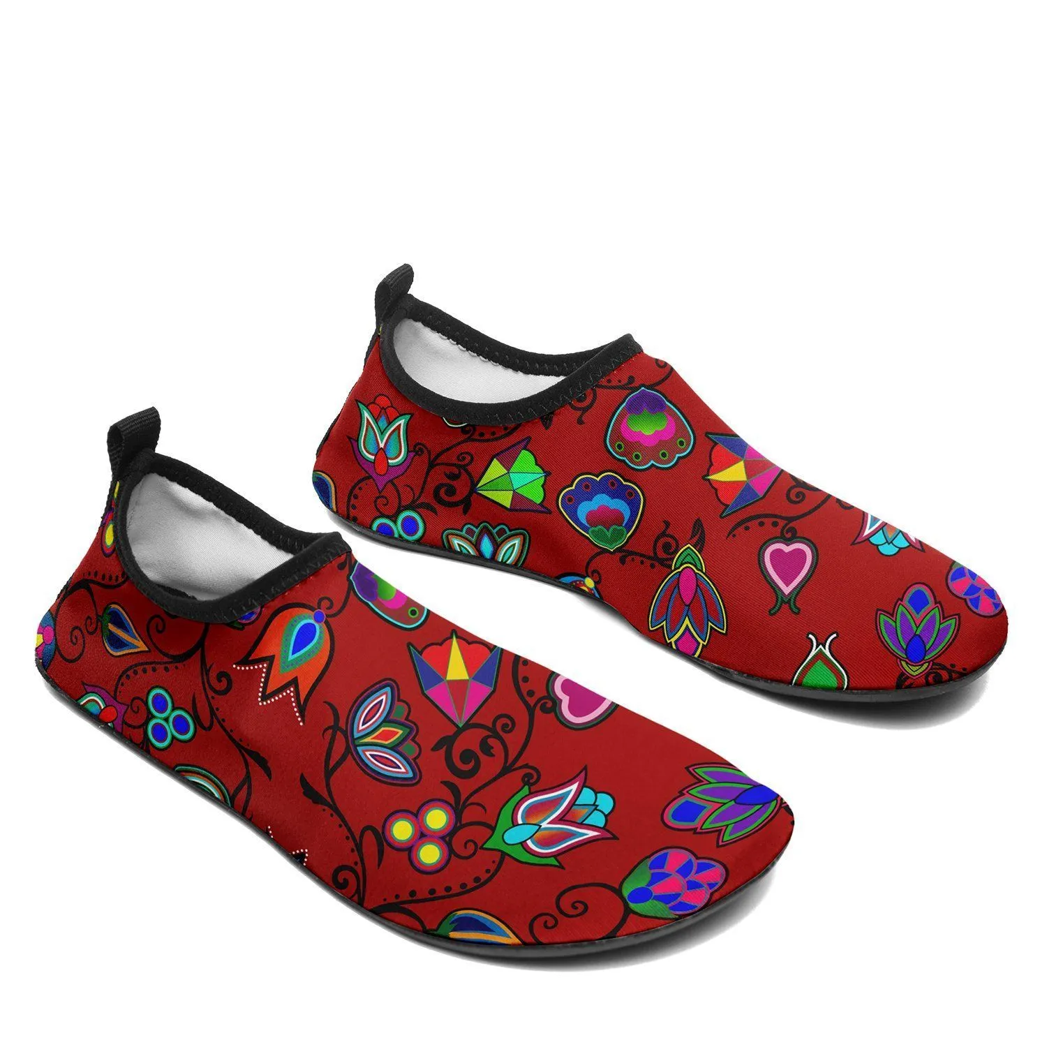 Indigenous Paisley Dahlia Sockamoccs Kid's Sockamoccs Slip On Shoes