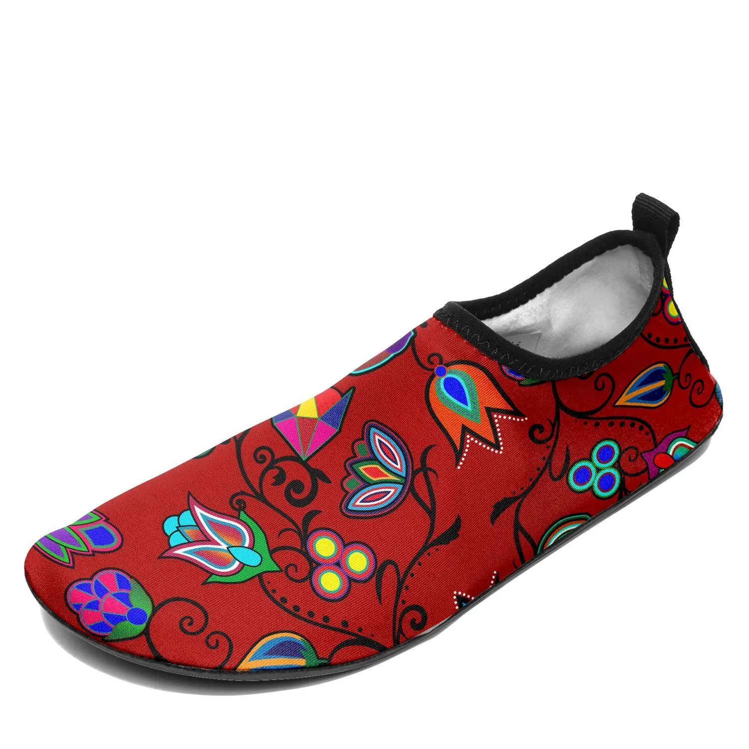 Indigenous Paisley Dahlia Sockamoccs Kid's Sockamoccs Slip On Shoes