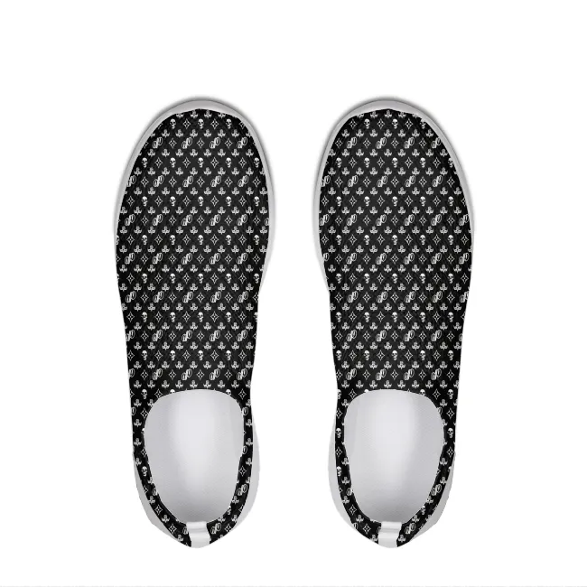 JPMonogram White on Black | slip-on flyknit shoe