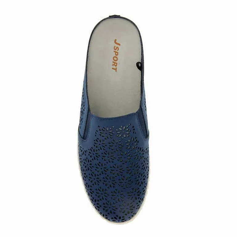 Jsport Ladies Floral Mule Easy Slip On Comfy Contoured Lightweight Shoe