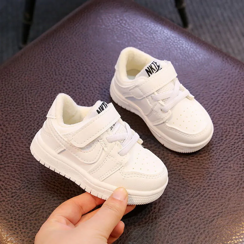 Lightweight Non-Slip Velcro Strap Leather Sneakers