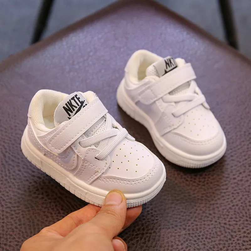 Lightweight Non-Slip Velcro Strap Leather Sneakers