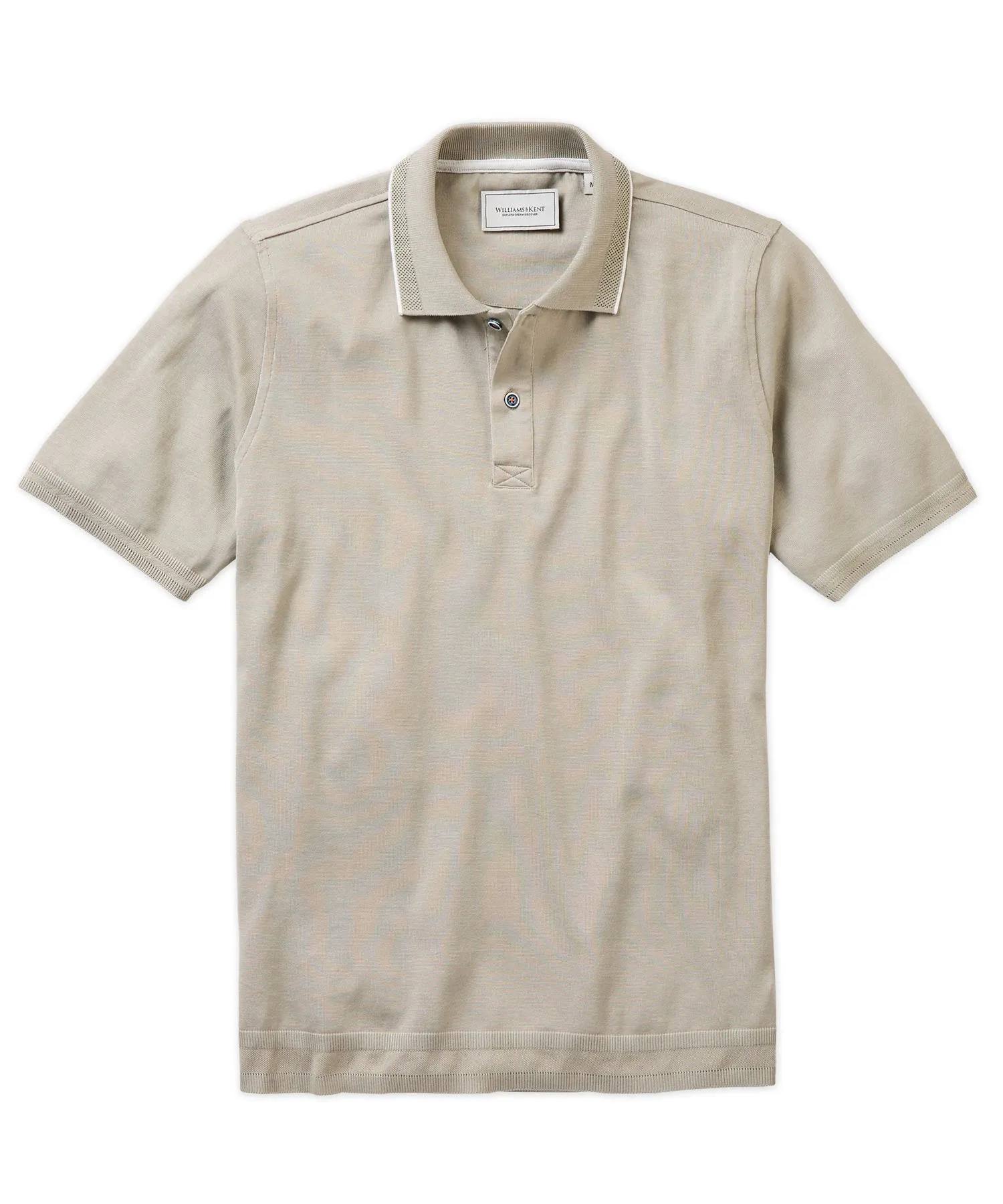 Lightweight Ribbed Polo Shirt With Tipping