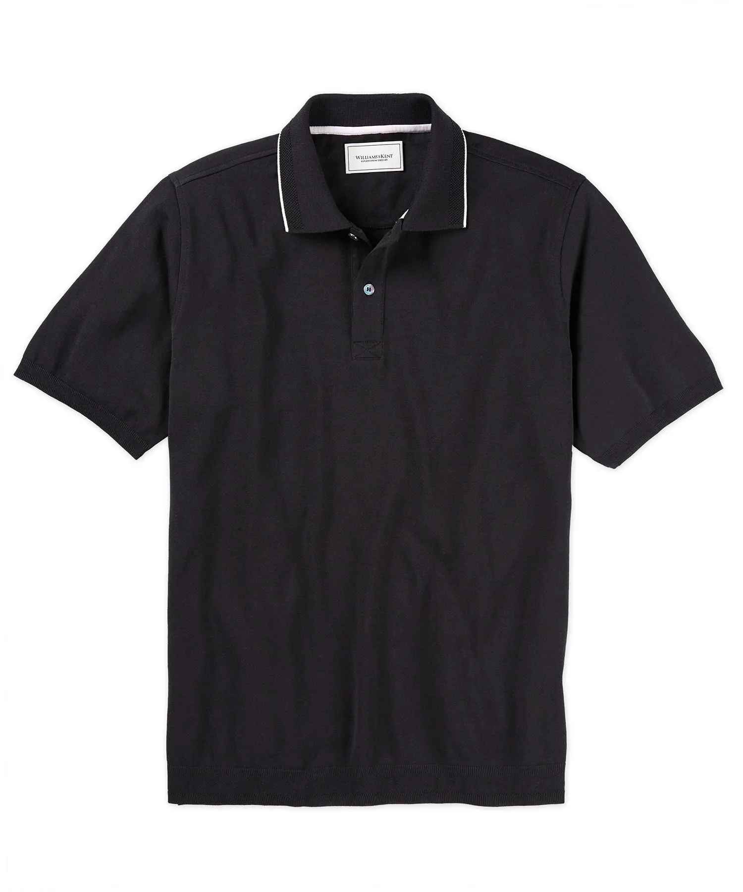 Lightweight Ribbed Polo Shirt With Tipping