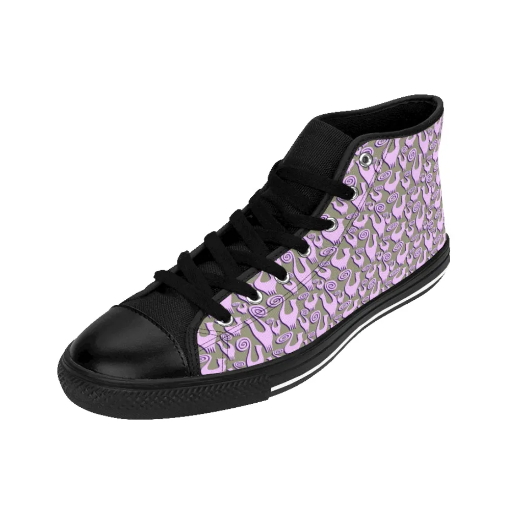 Lilac Snooty Cats Women's High-top Sneakers