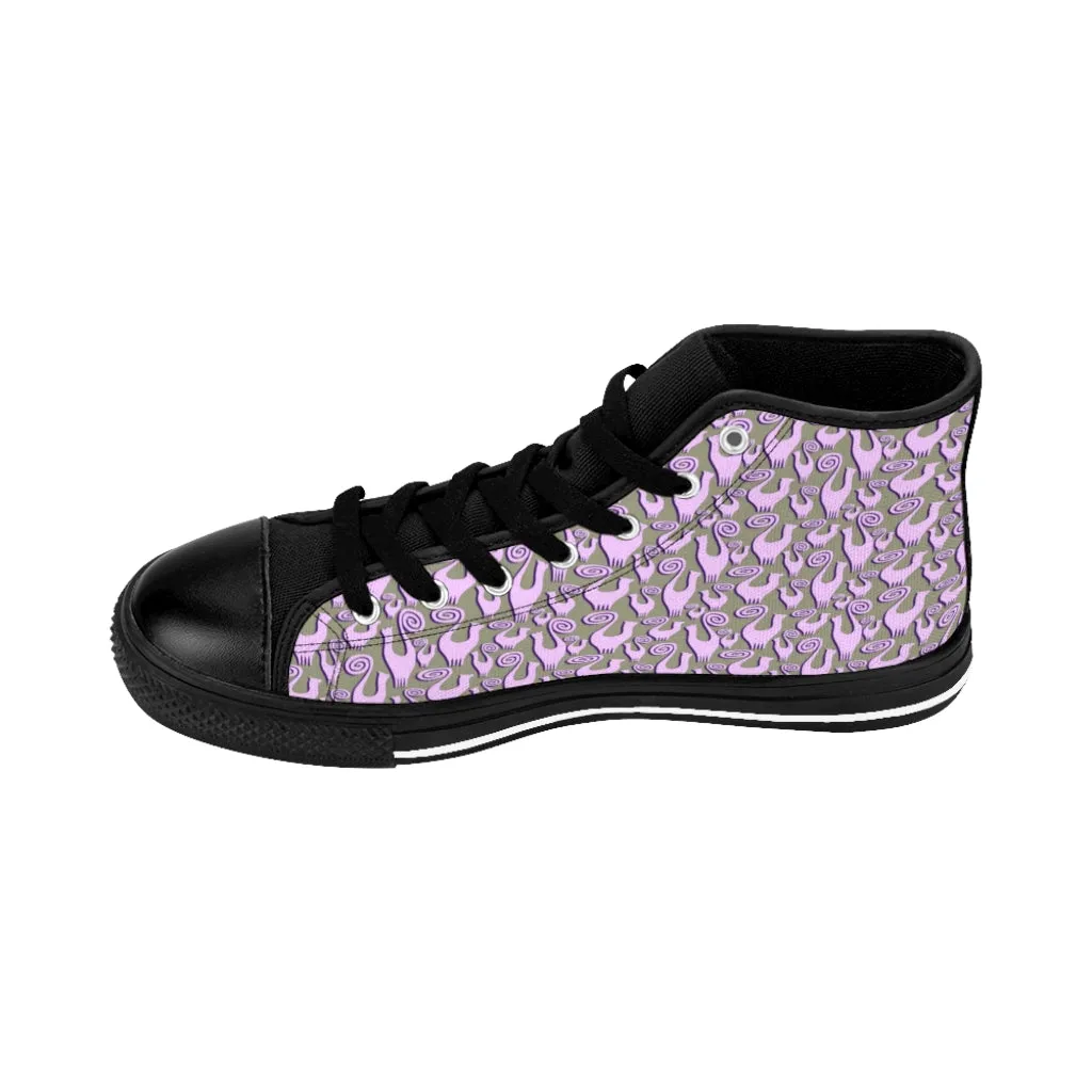 Lilac Snooty Cats Women's High-top Sneakers