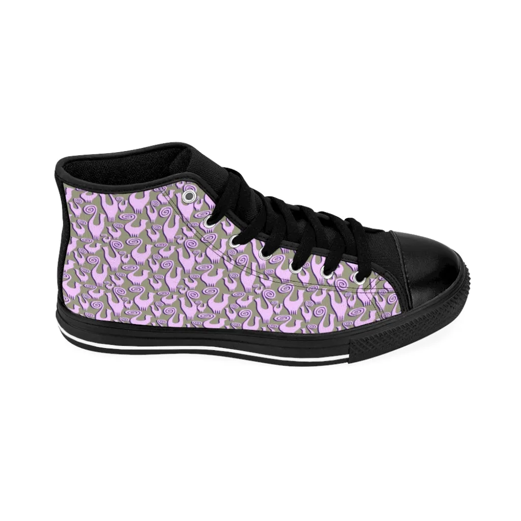 Lilac Snooty Cats Women's High-top Sneakers