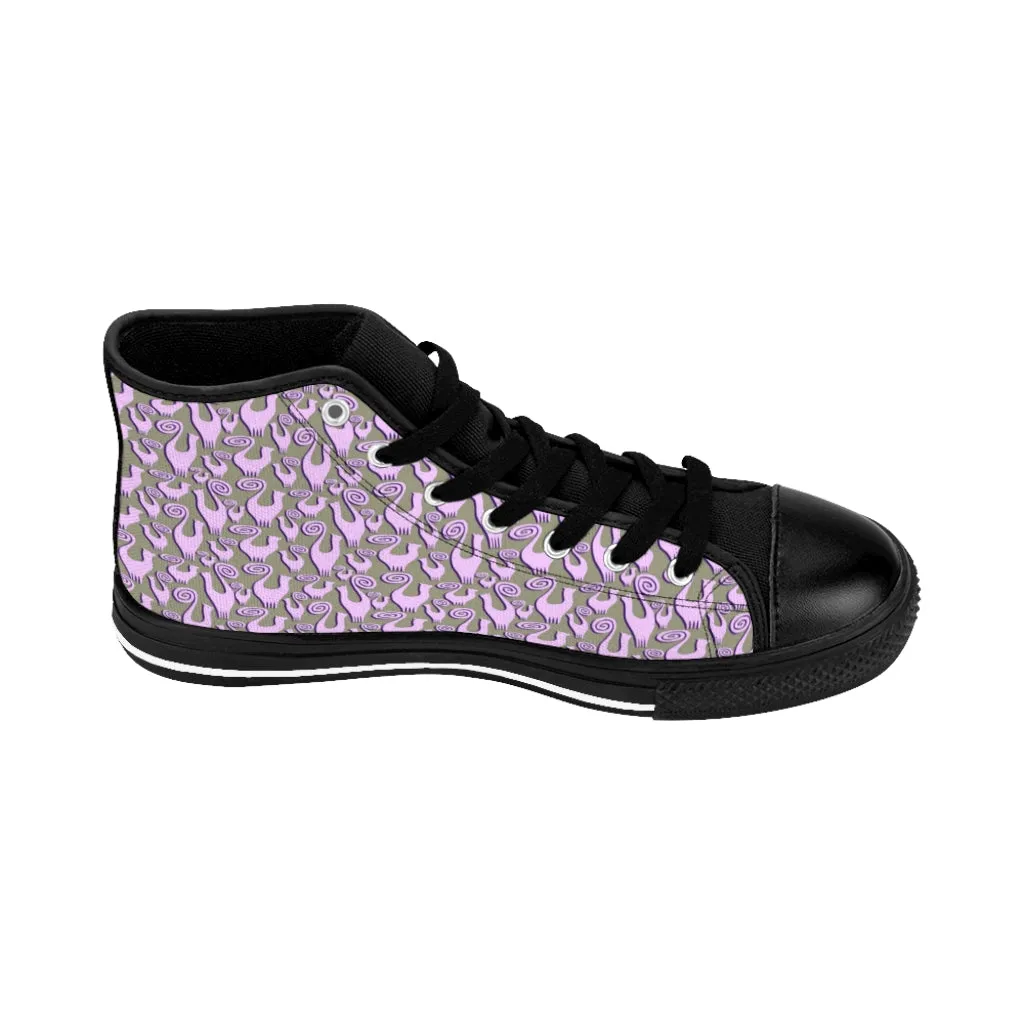 Lilac Snooty Cats Women's High-top Sneakers