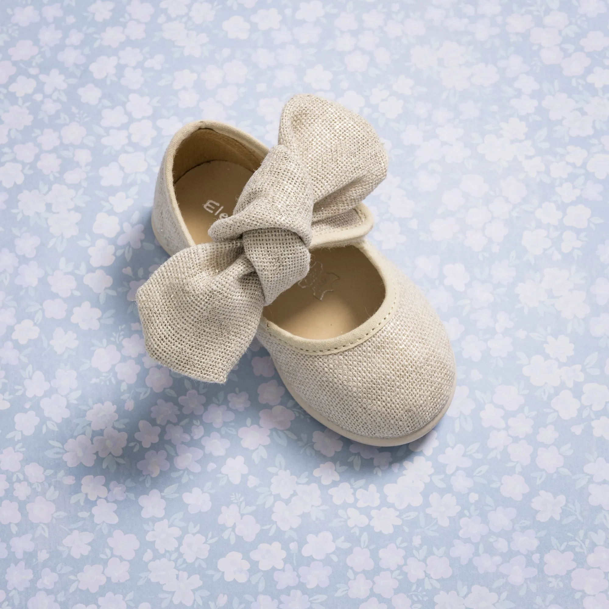 Linen Bow Mary Jane Ice