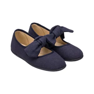 Linen Bow Mary Jane Navy