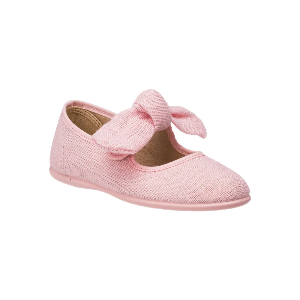 Linen Bow Mary Jane Pink