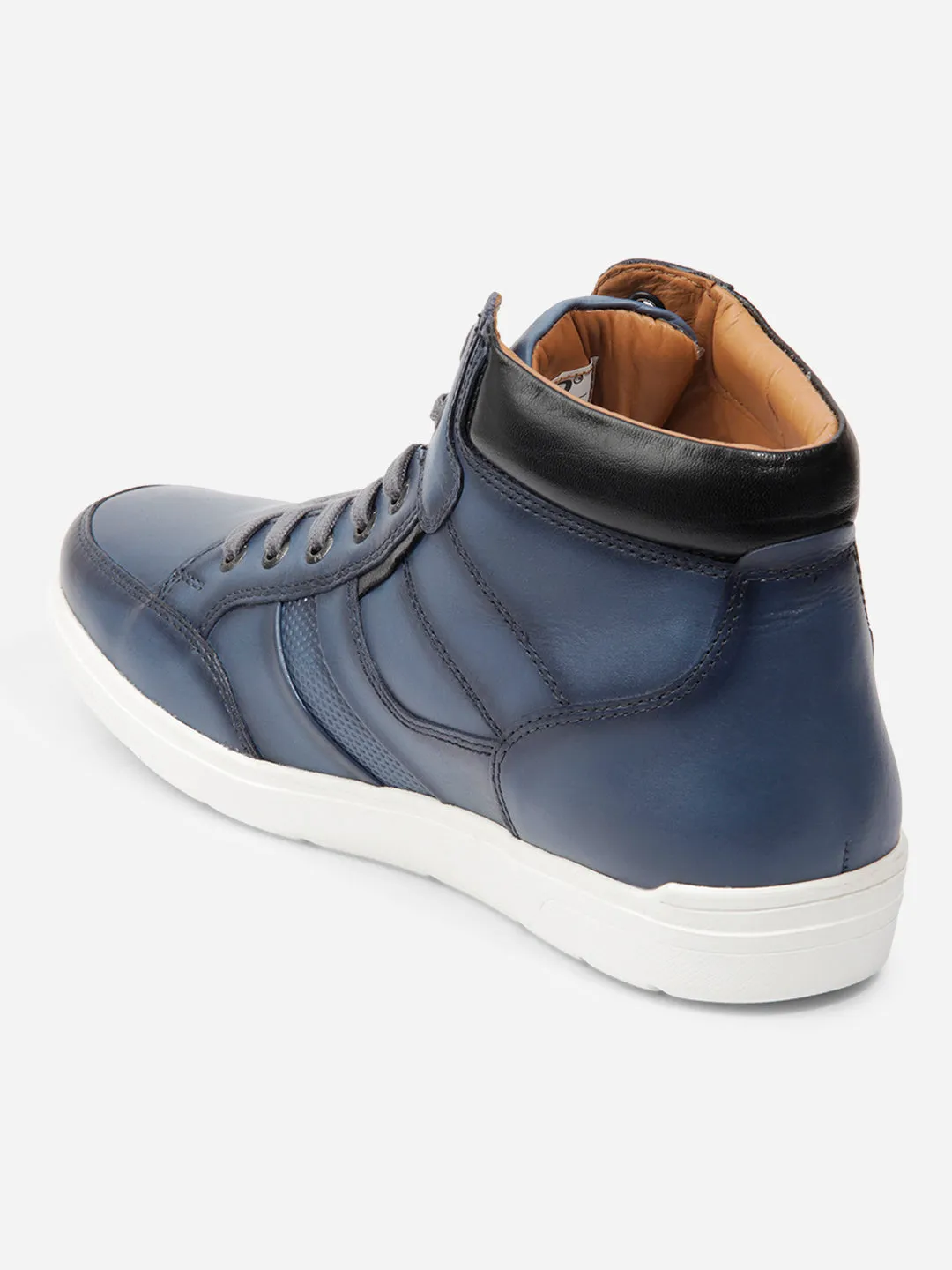 Men Blue Leather Sneaker (ID3089)