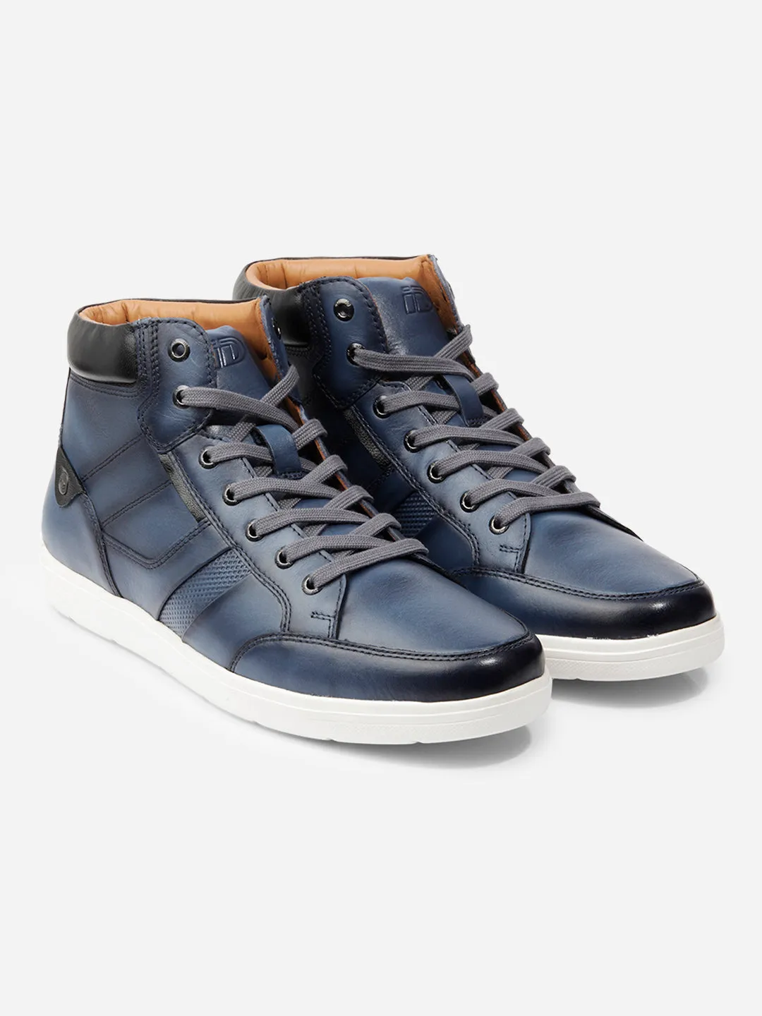 Men Blue Leather Sneaker (ID3089)