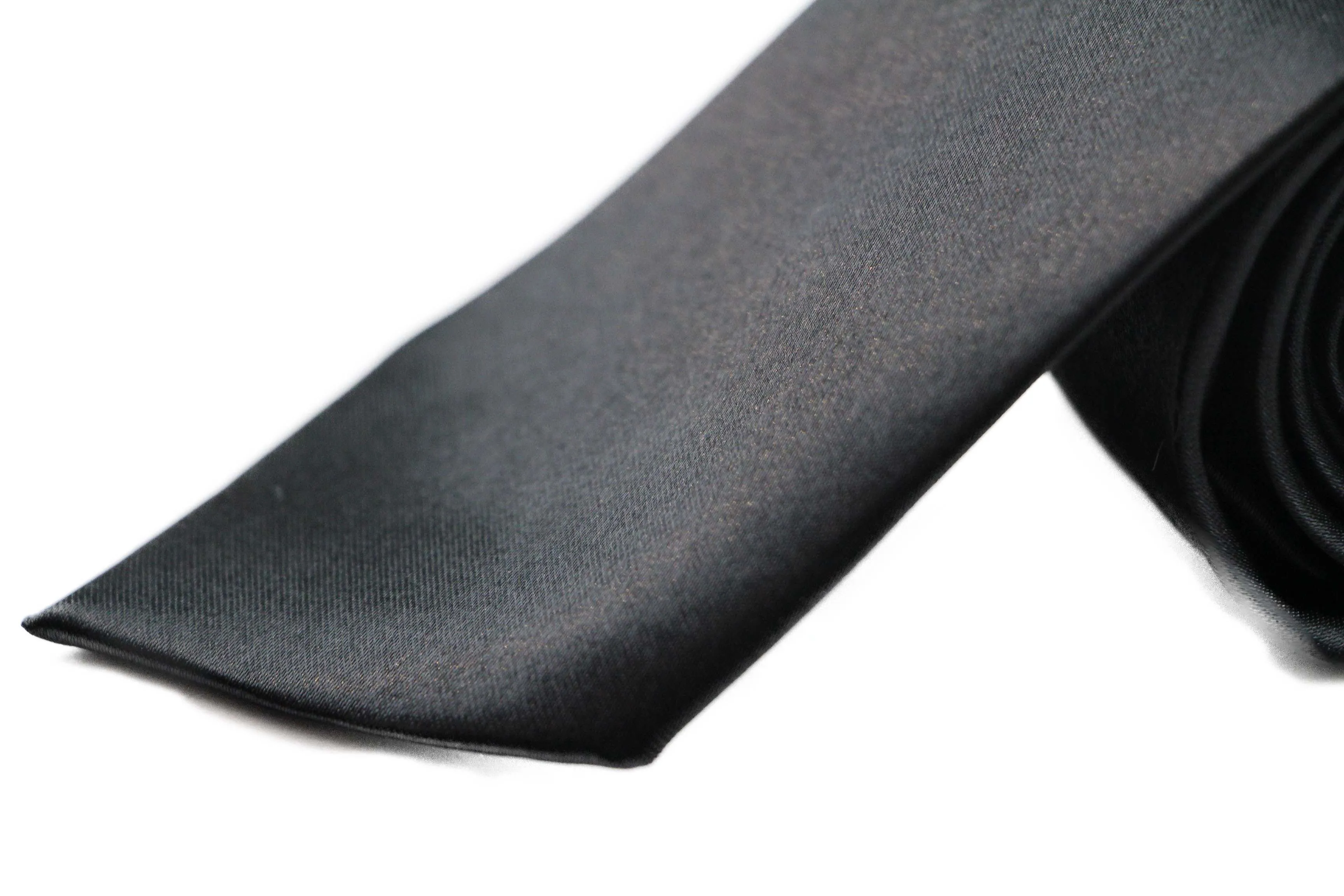 Mens Black 8cm Plain Neck Tie