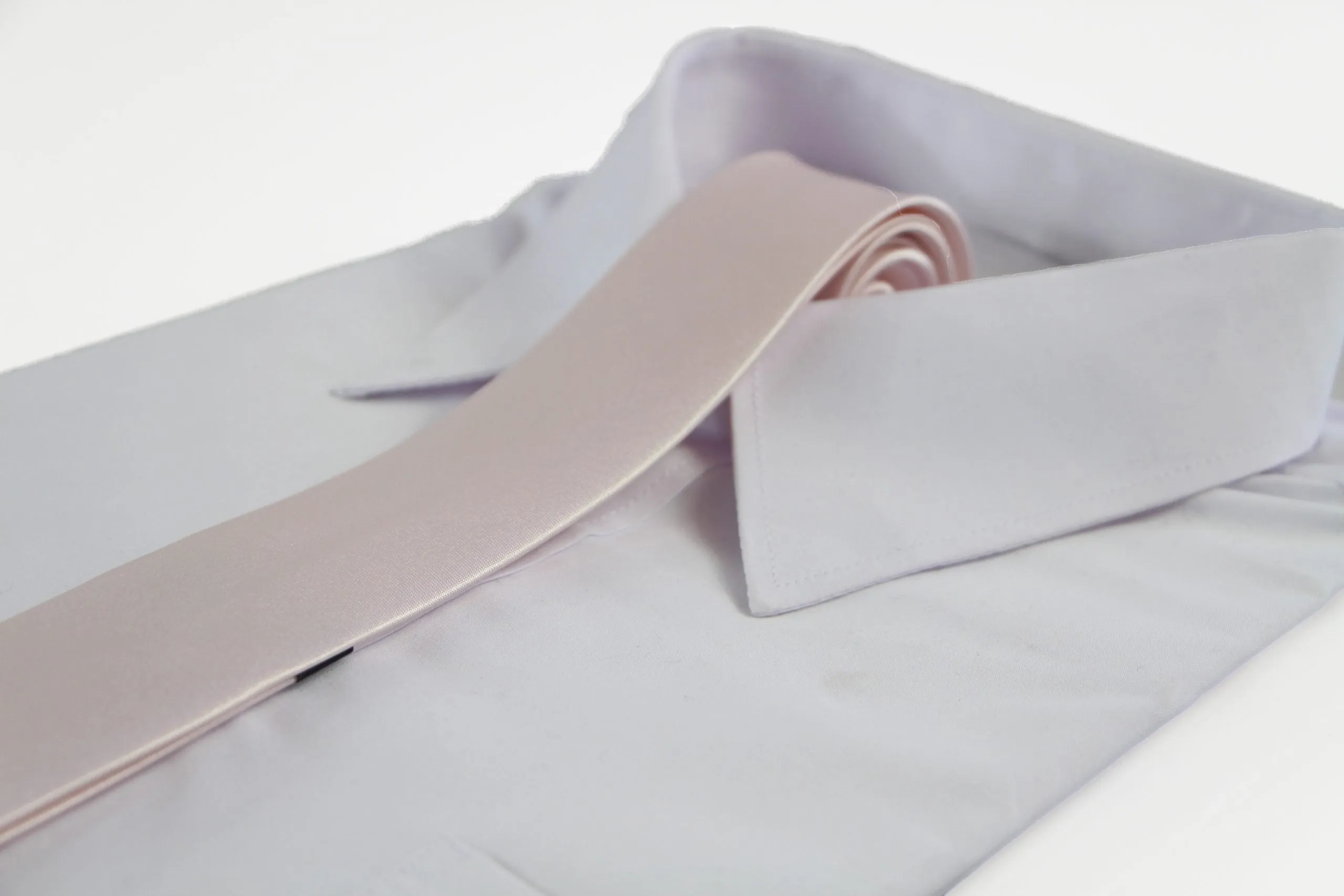 Mens Blush 5cm Skinny Plain Neck Tie